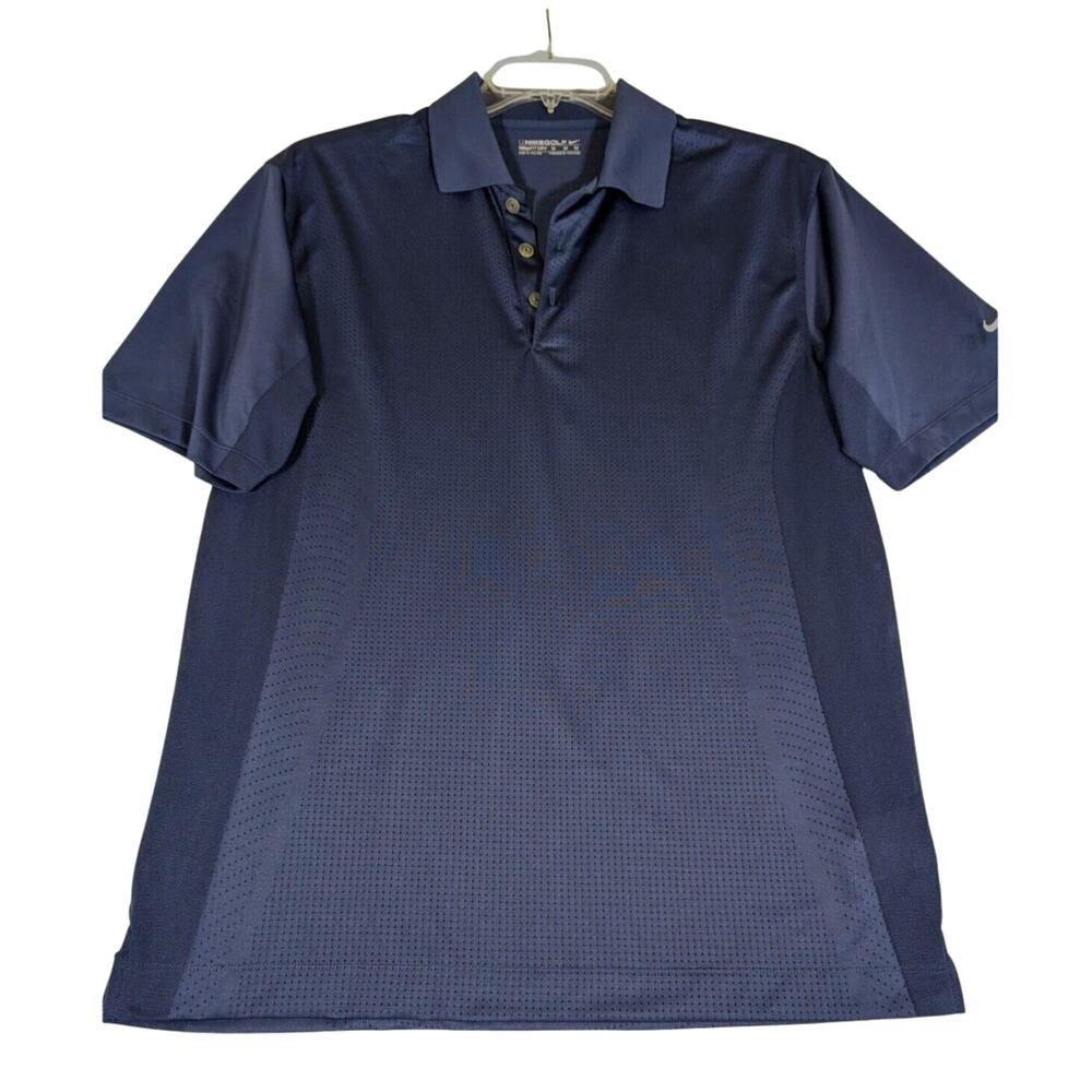 Nike Golf Drifit polo shirt Mens Medium Muted BlueCh42"Length 29"Shoulder-Hem